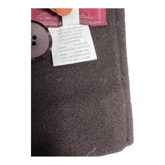 Vintage Elegant Brown Wool/Cashmere Coat With Luxurious Mahogany Mink Fur Collar - Picture 9 of 13